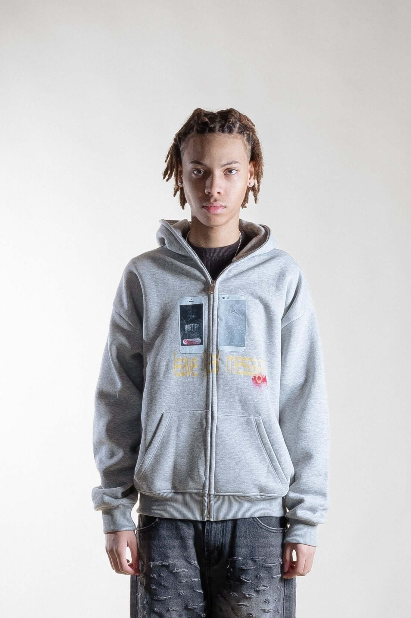 Leave (a) message zip hoodie - mortify.eu